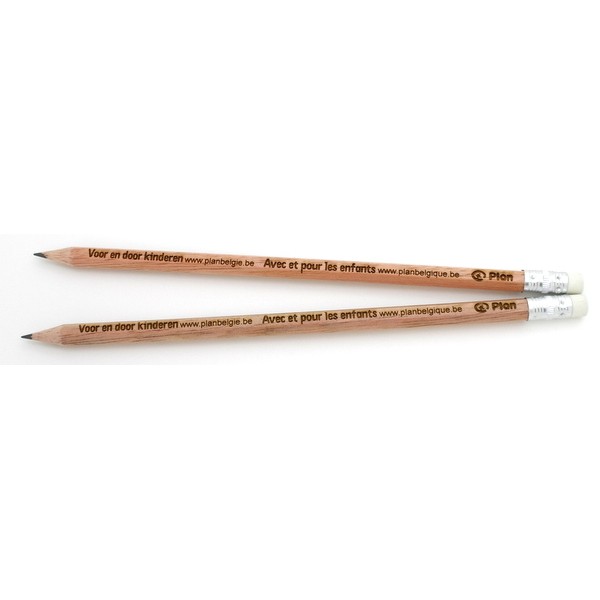 Pencil with eraser polished, round